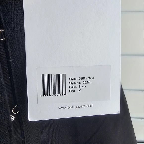 Oval Square Mini Cotton Hooks Hi Low Skirt Black size M - Picture 7 of 7